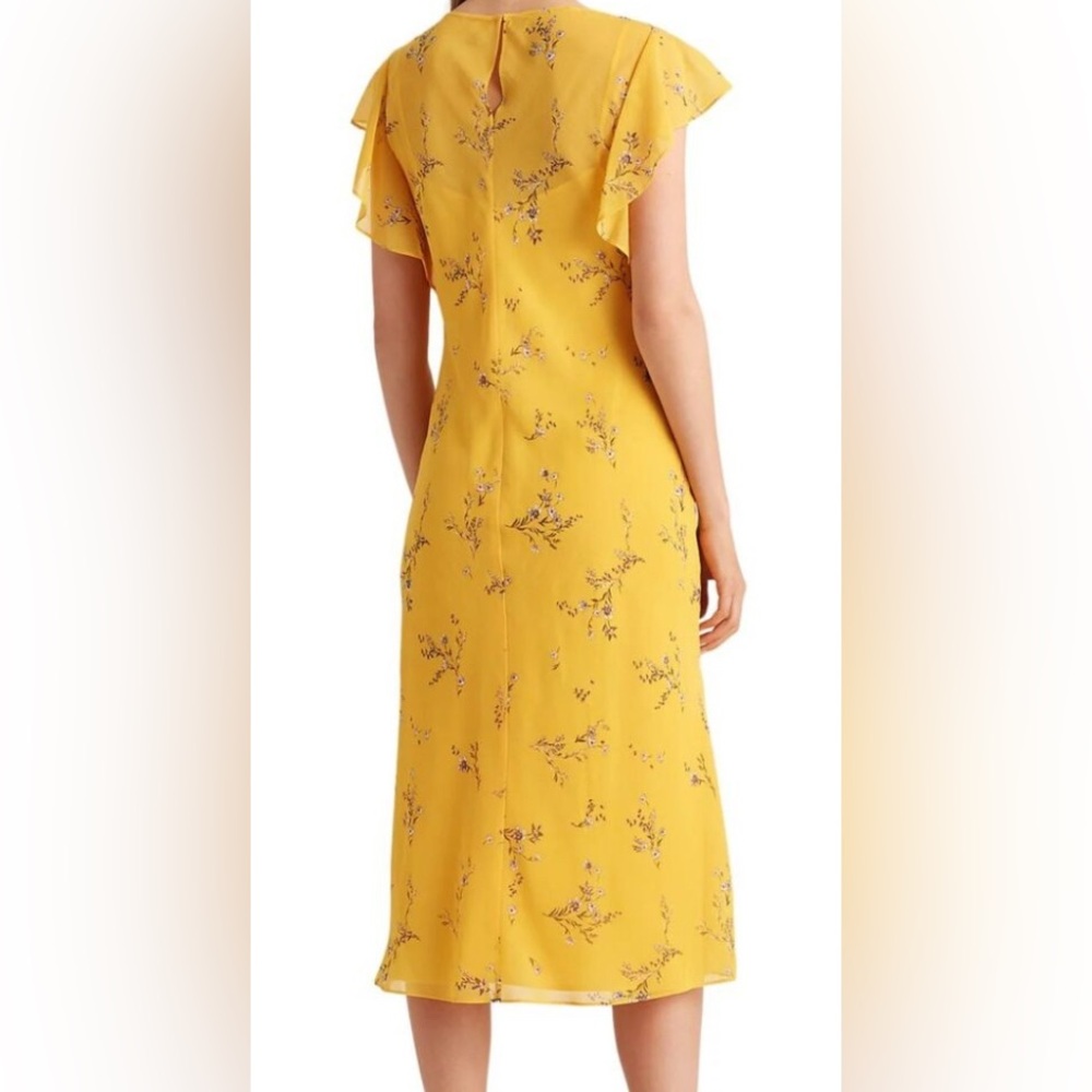 Ralph Lauren Yellow Floral midi dress. NWOT - Picture 2 of 8
